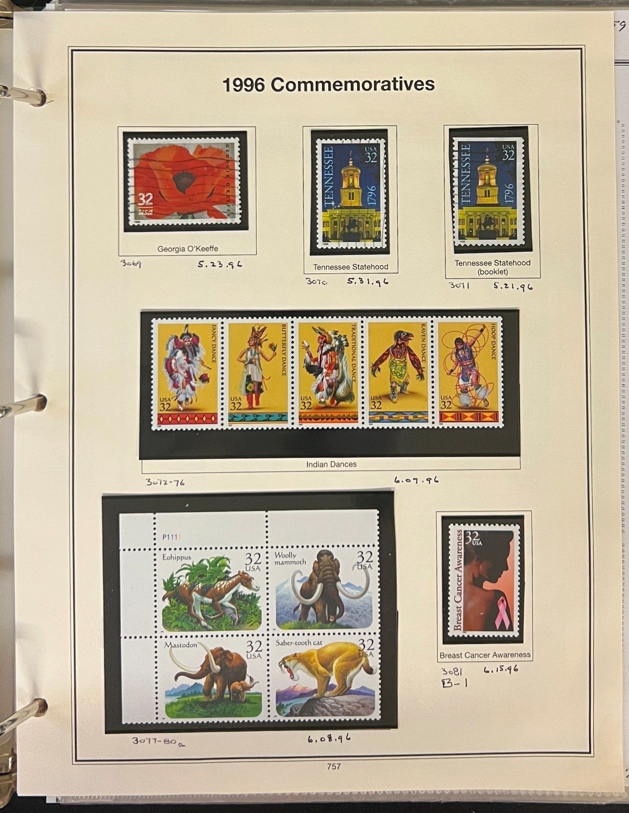 United States Stamp Collection Mystic Album 1200 Stamps 1994-2000 ZAYIX