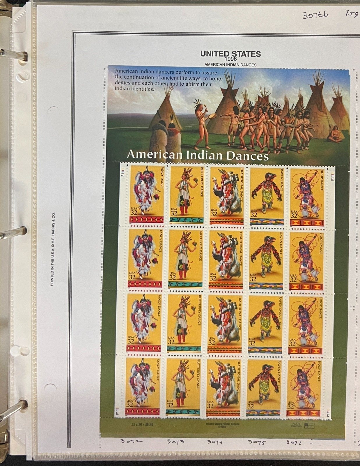 United States Stamp Collection Mystic Album 1200 Stamps 1994-2000 ZAYIX