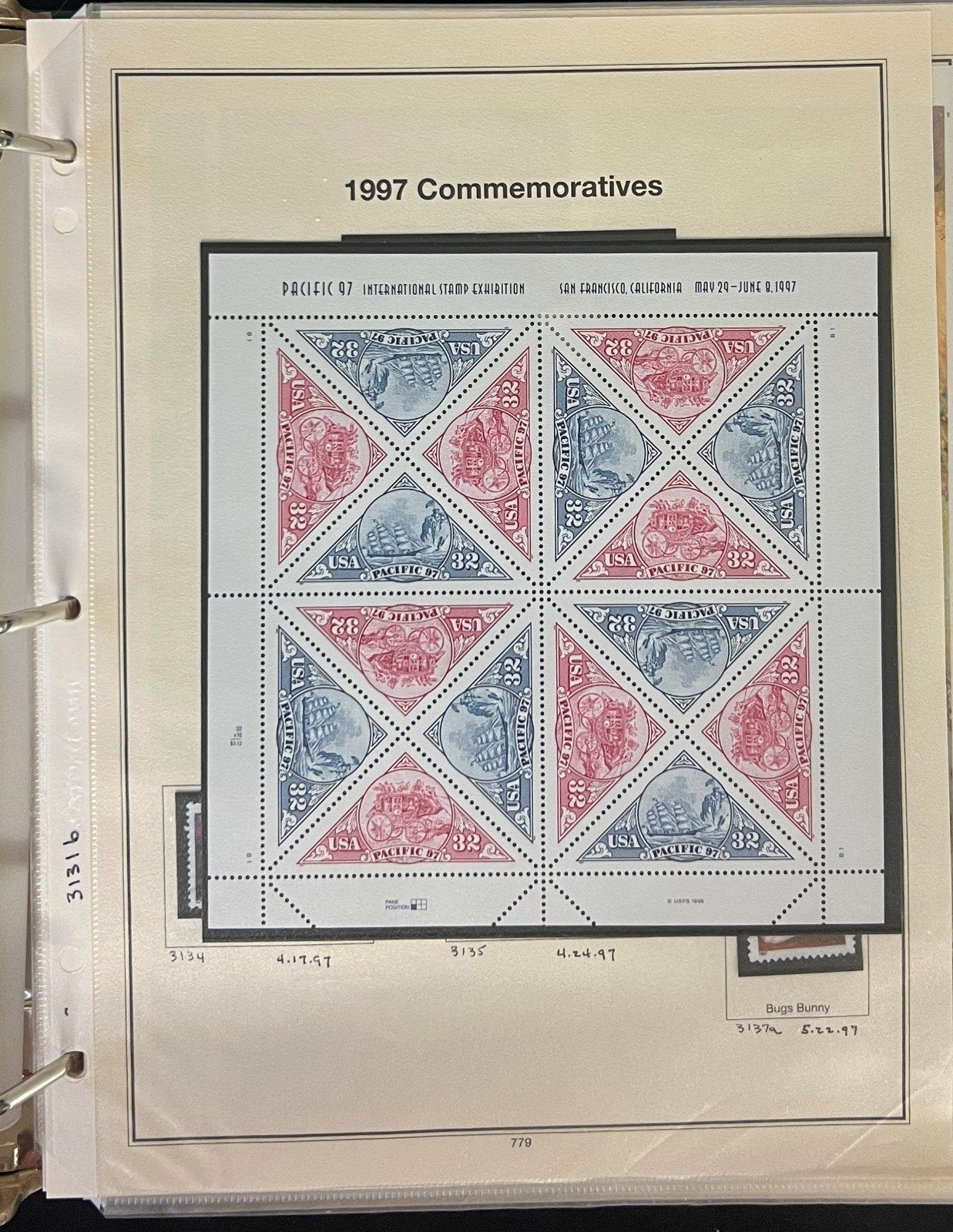 United States Stamp Collection Mystic Album 1200 Stamps 1994-2000 ZAYIX