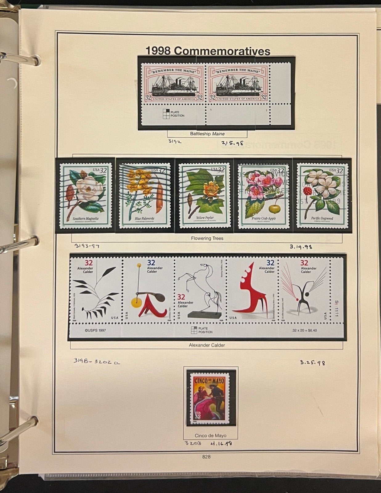 United States Stamp Collection Mystic Album 1200 Stamps 1994-2000 ZAYIX