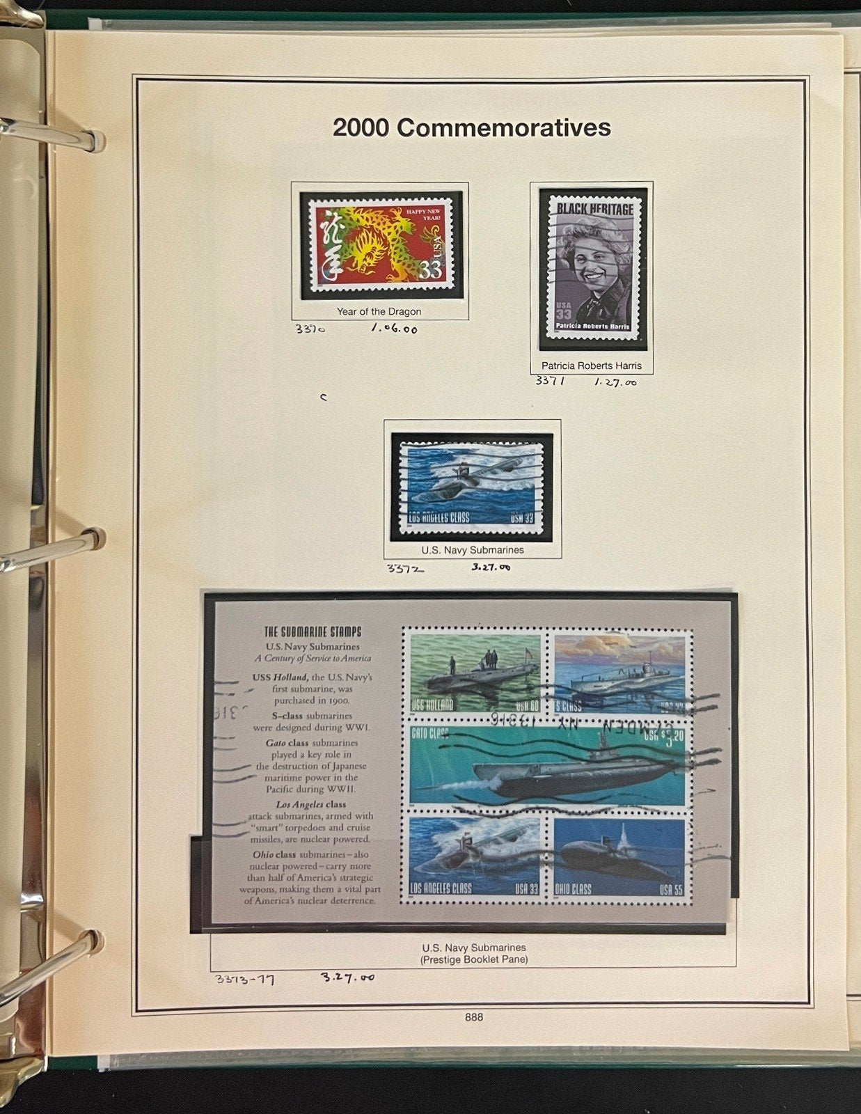 United States Stamp Collection Mystic Album 1200 Stamps 1994-2000 ZAYIX