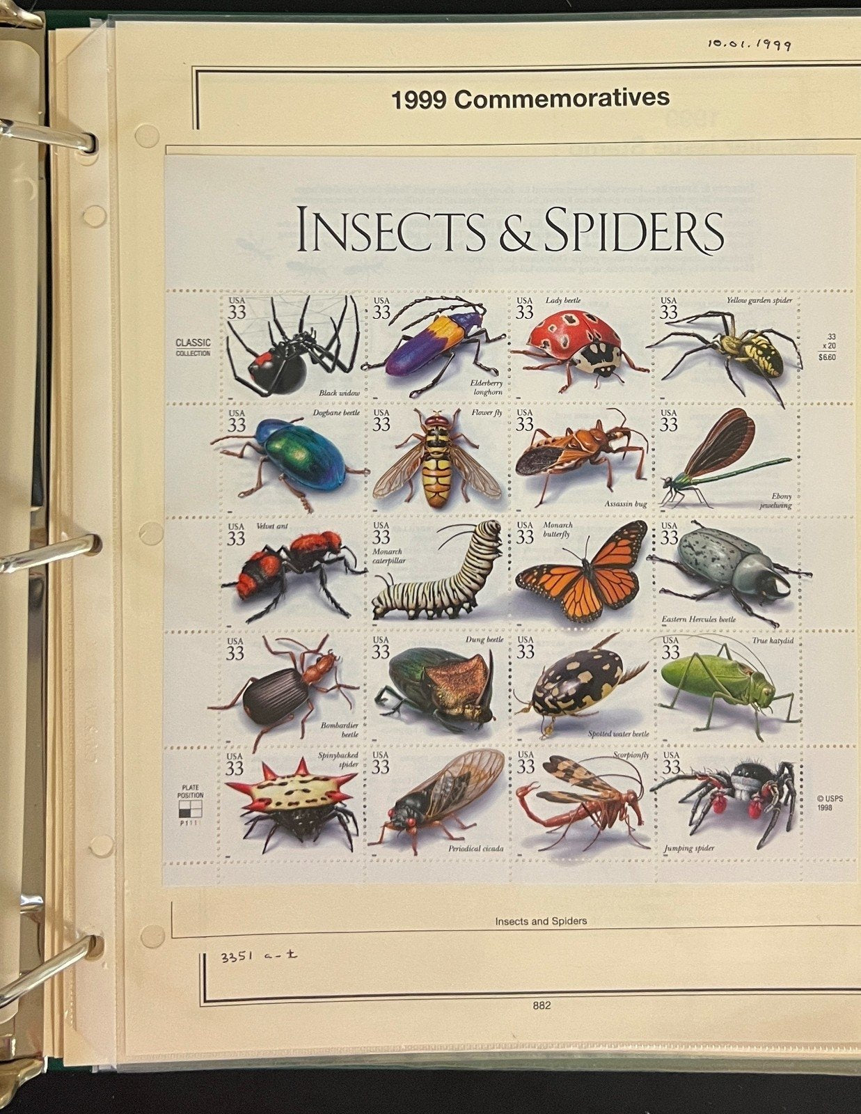 United States Stamp Collection Mystic Album 1200 Stamps 1994-2000 ZAYIX