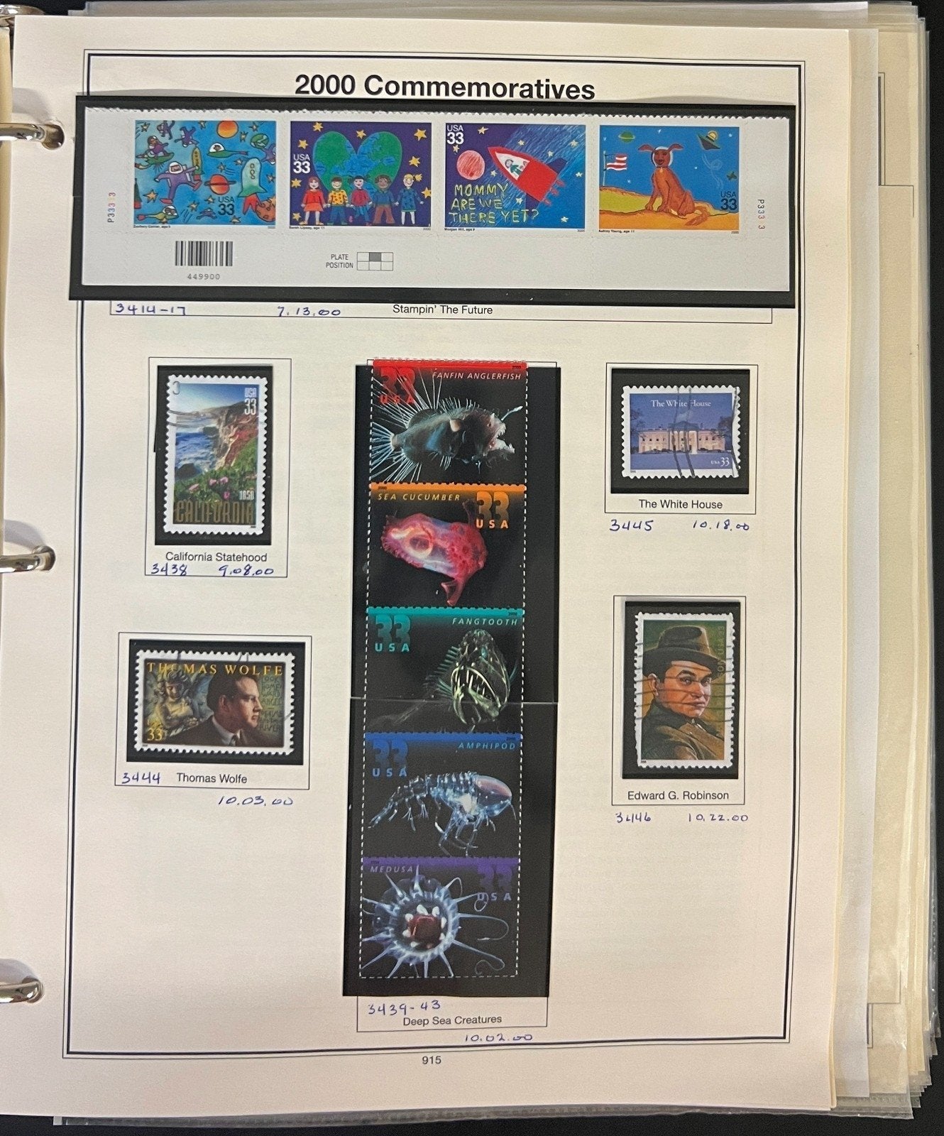 United States Stamp Collection Mystic Album 1200 Stamps 2000-2006 ZAYIX