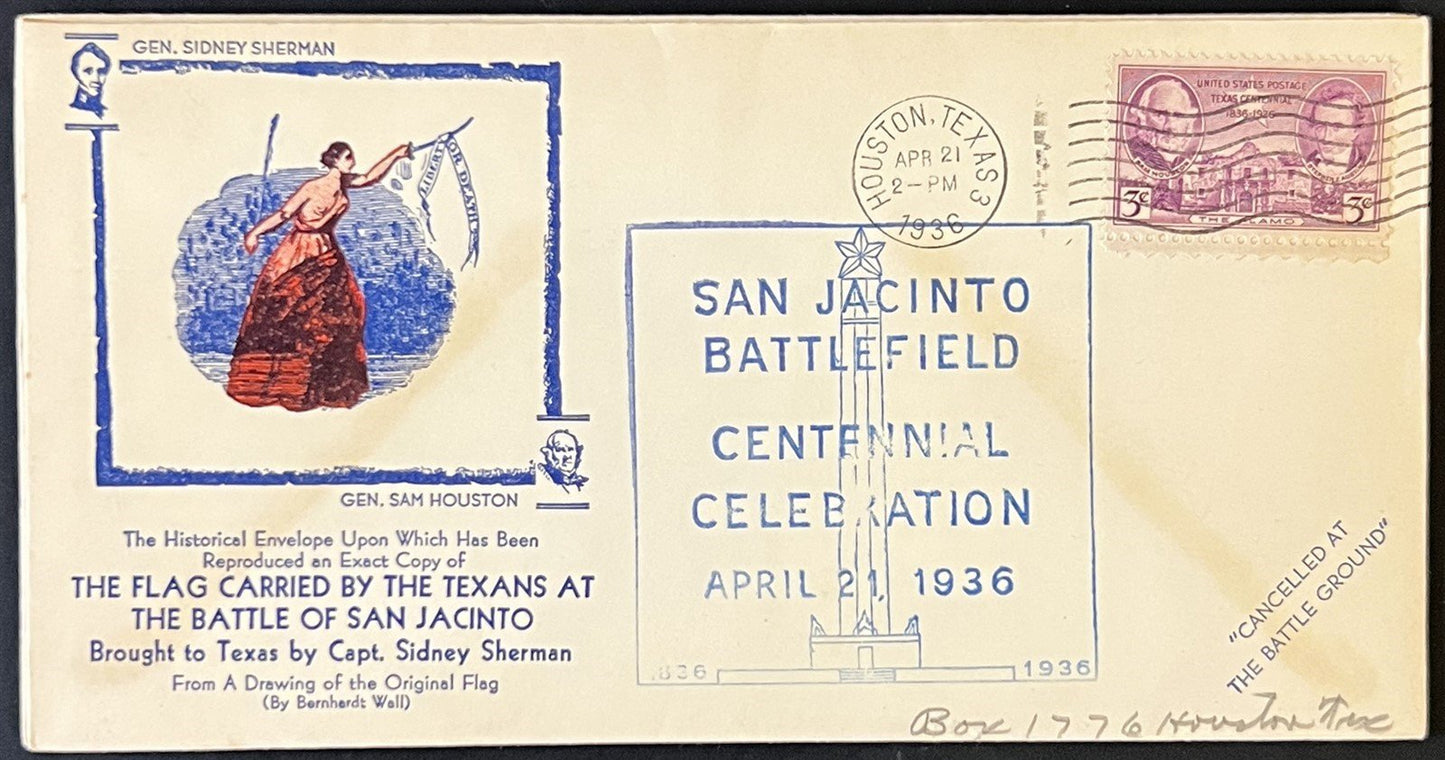 Texas Centennial Covers Collection Gonzales, Velasco, Ysleta, Houston Alamo ZAYIX