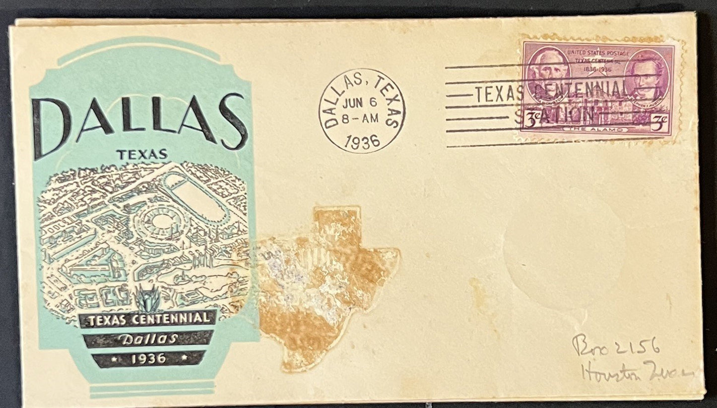 Texas Centennial Covers Collection Gonzales, Velasco, Ysleta, Houston Alamo ZAYIX