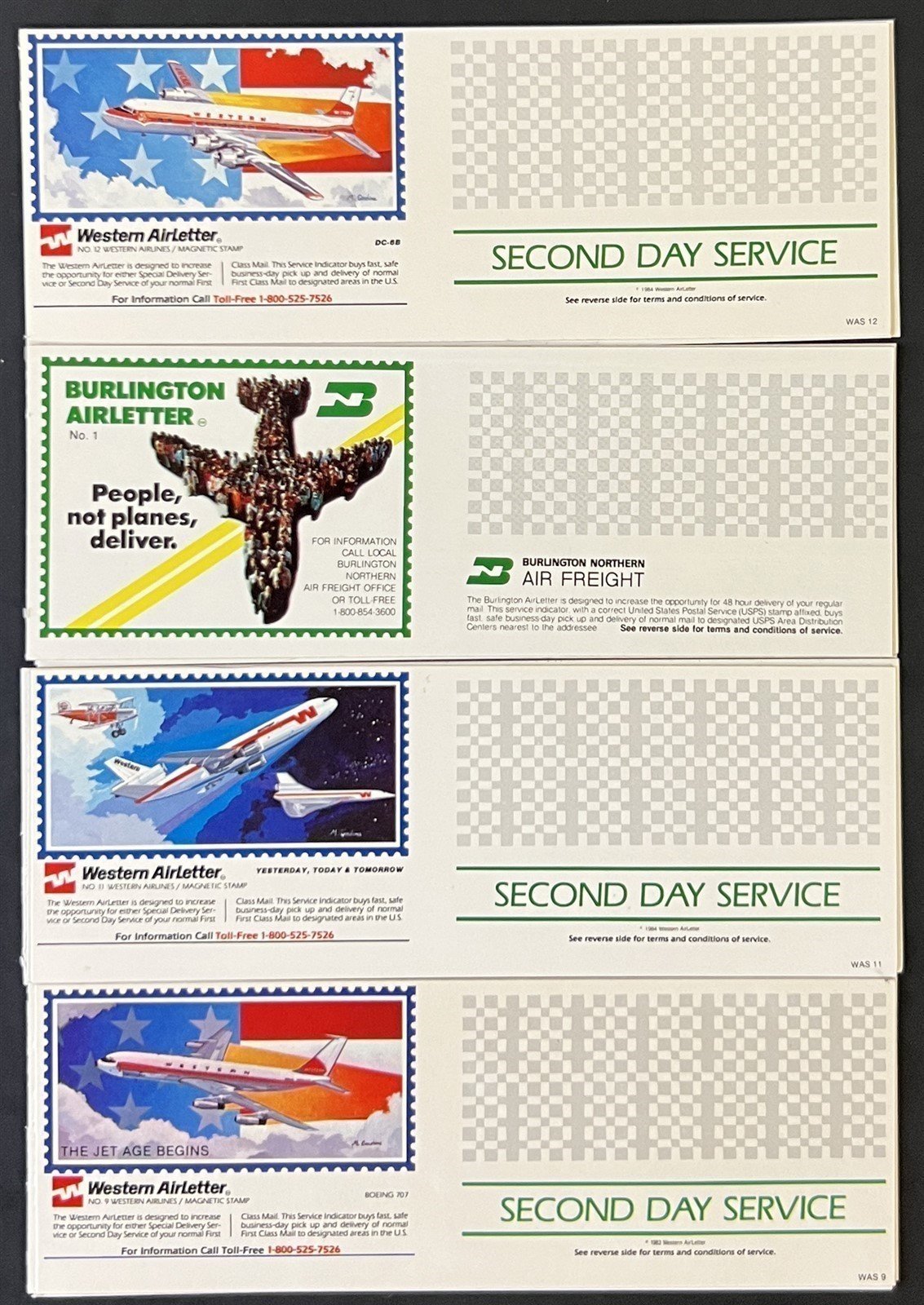 Western and Burlington Airletter, AirExpress Mail Express Stamp Collection ZAYIX