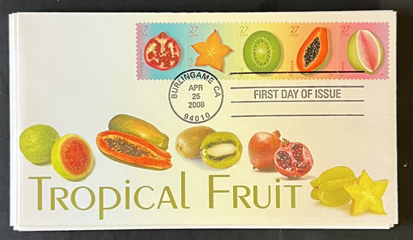 US FDC Collection Tropical Fruit American Flag 24/7 Coil Fleetwood Cachet ZAYIX