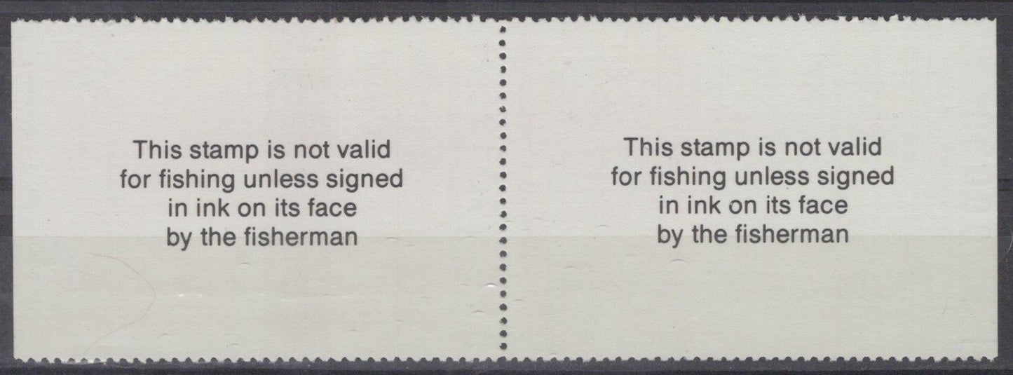 Texas TXT2 MNH $5 Freshwater Trout 1987 Stamp License Pair ZAYIX