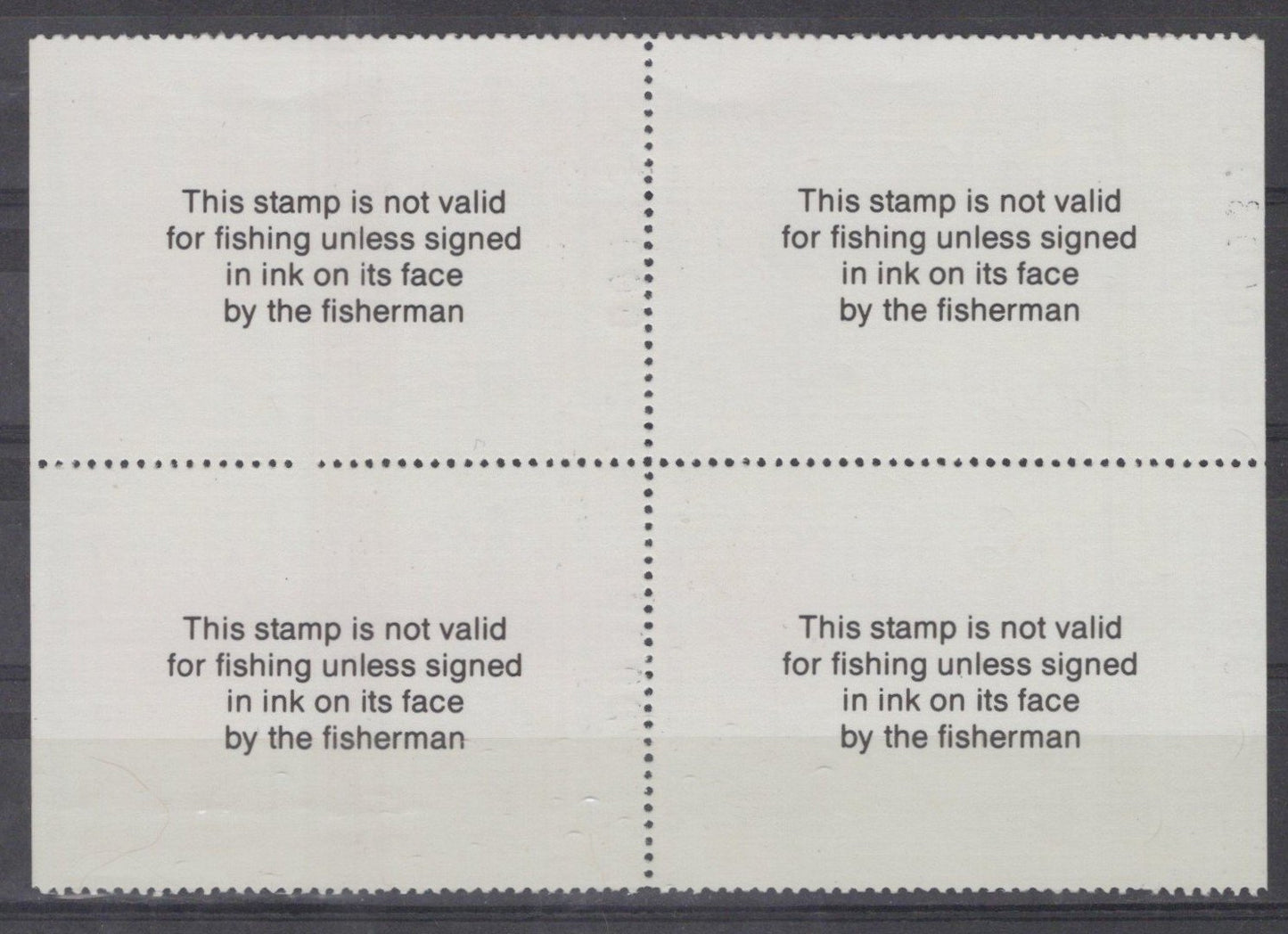 Texas TXT2 MNH $5 Freshwater Trout 1987 Stamp License Block ZAYIX