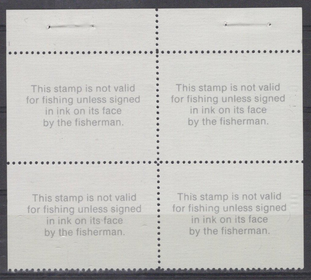 Texas TXT10 MNH $7 Freshwater Trout 1995 Stamp License Block ZAYIX