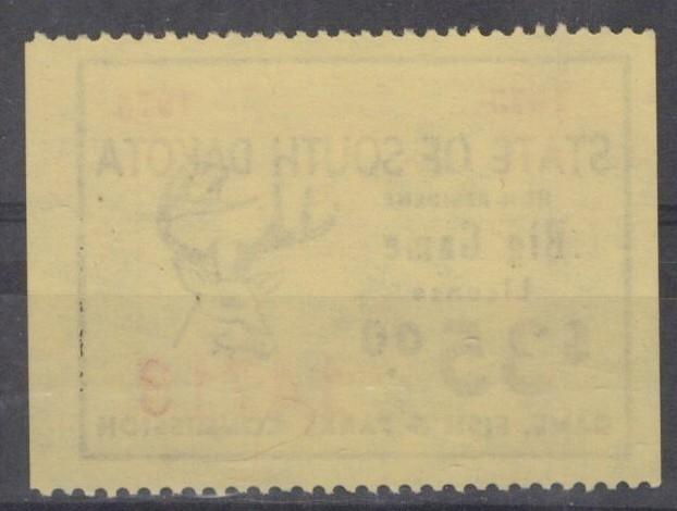 South Dakota SD-BGN17a MNH 1975 $35 Non-Resident Big Game License ZAYIX