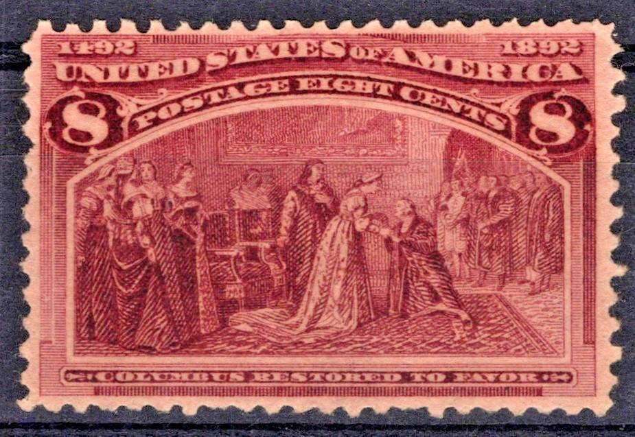 US 236 MNG VF 8c Brown Purple Columbus Restored to Favor ZAYIX