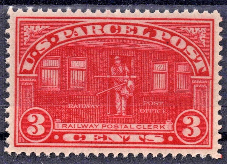 US Q3 MNH XF 3c carmine Parcel Post Railway Postal Clerk ZAYIX