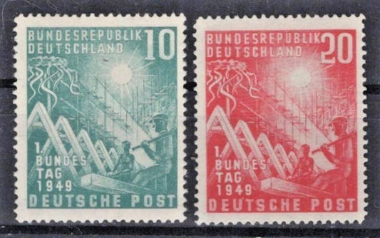 Germany 665-666 MNH VF 1949 Reconstruction Gum Disturbance #665 ZAYIX
