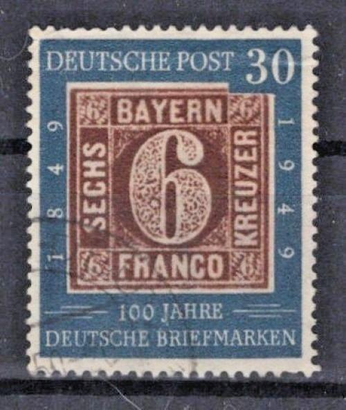 Germany 668 Used VF 1949 30pf dull blue & choc Bavaria Stamps on Stamps ZAYIX