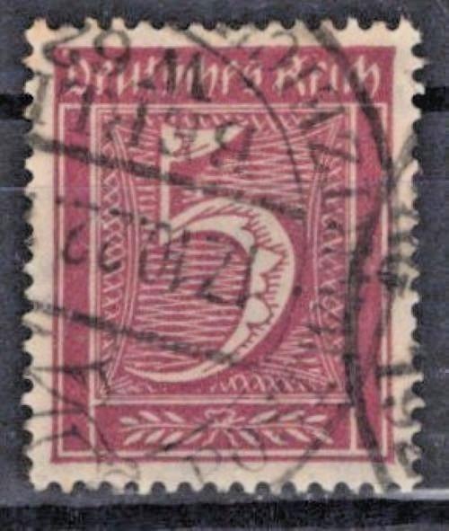 Germany 161 Used VFXF 1921 5pf claret Numerals ZAYIX