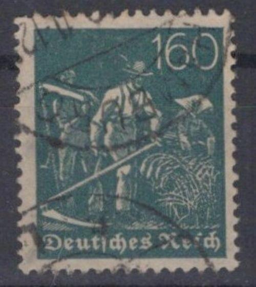Germany 176 Used FVF 1921 160pf slate green Miners ZAYIX