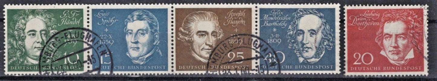 Germany 804a-e Used 1959 VF German Composers Music ZAYIX