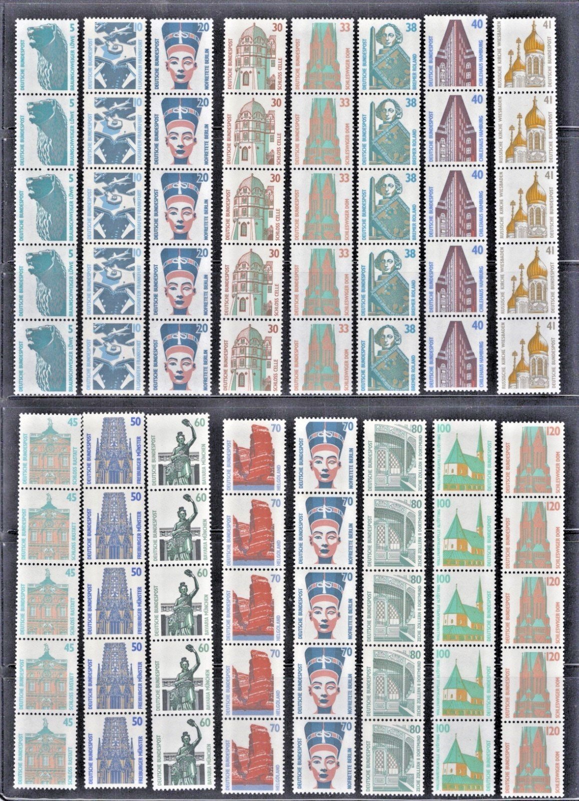 Germany 1515A 1540A MNH VF 1987 Historic Sites Coil Strips Control # ZAYIX