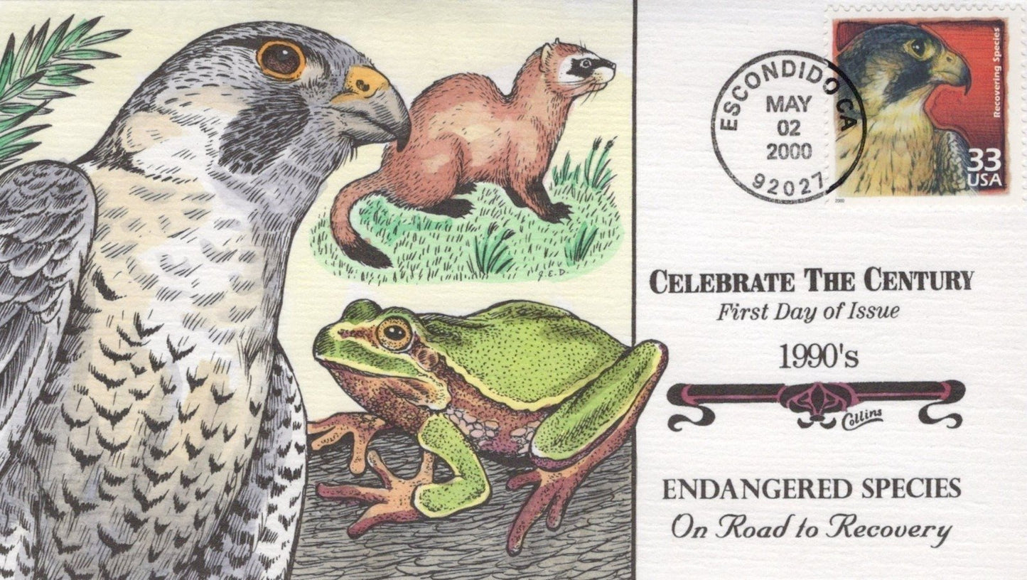 Celebrate the Century 1990s Endangered Species FDC First Day Cover ZAYIX
