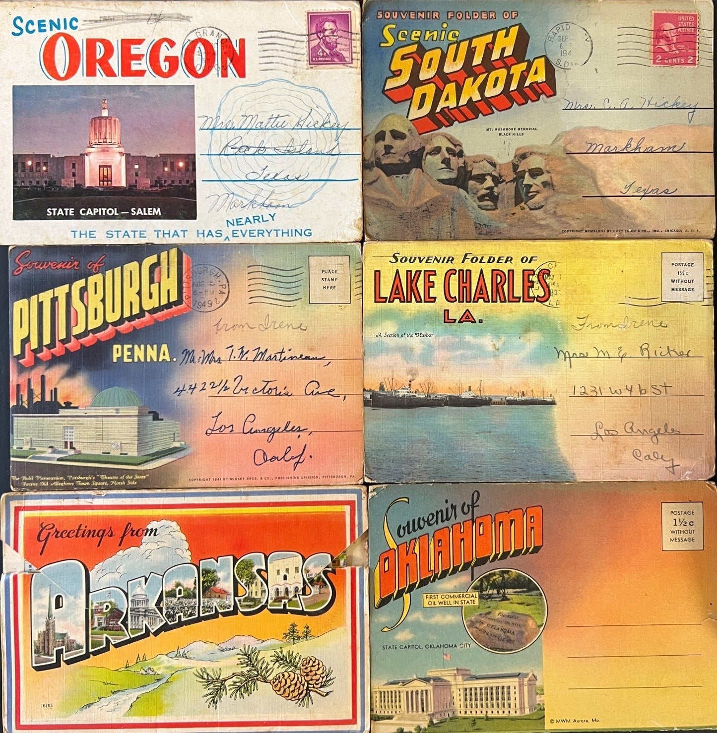 Assorted State Postcard Folios Collection 1940s-1950s ZAYIX