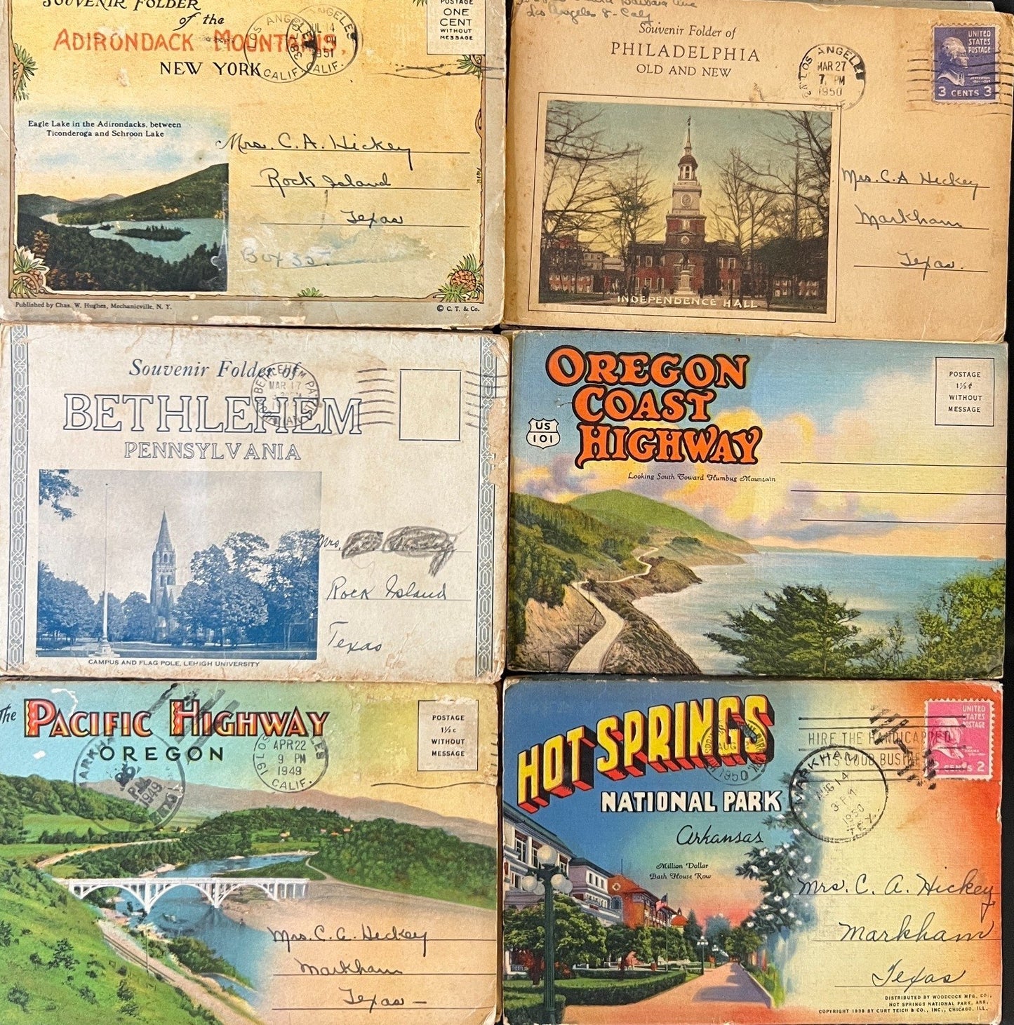 Assorted State Postcard Folios Collection 1940s-1950s ZAYIX