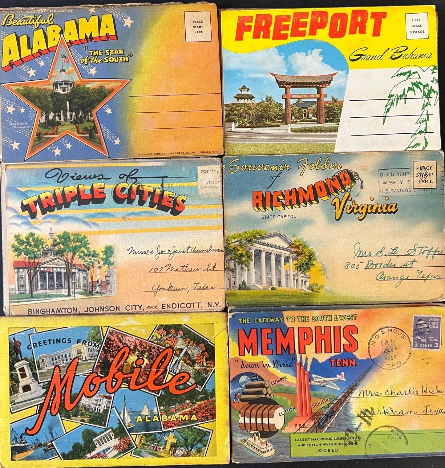 Assorted State Postcard Folios Collection 1940s-1950s ZAYIX