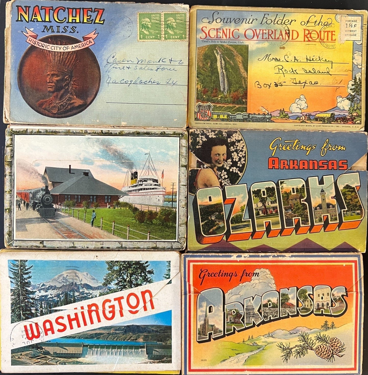 Assorted State Postcard Folios Collection 1940s-1950s ZAYIX