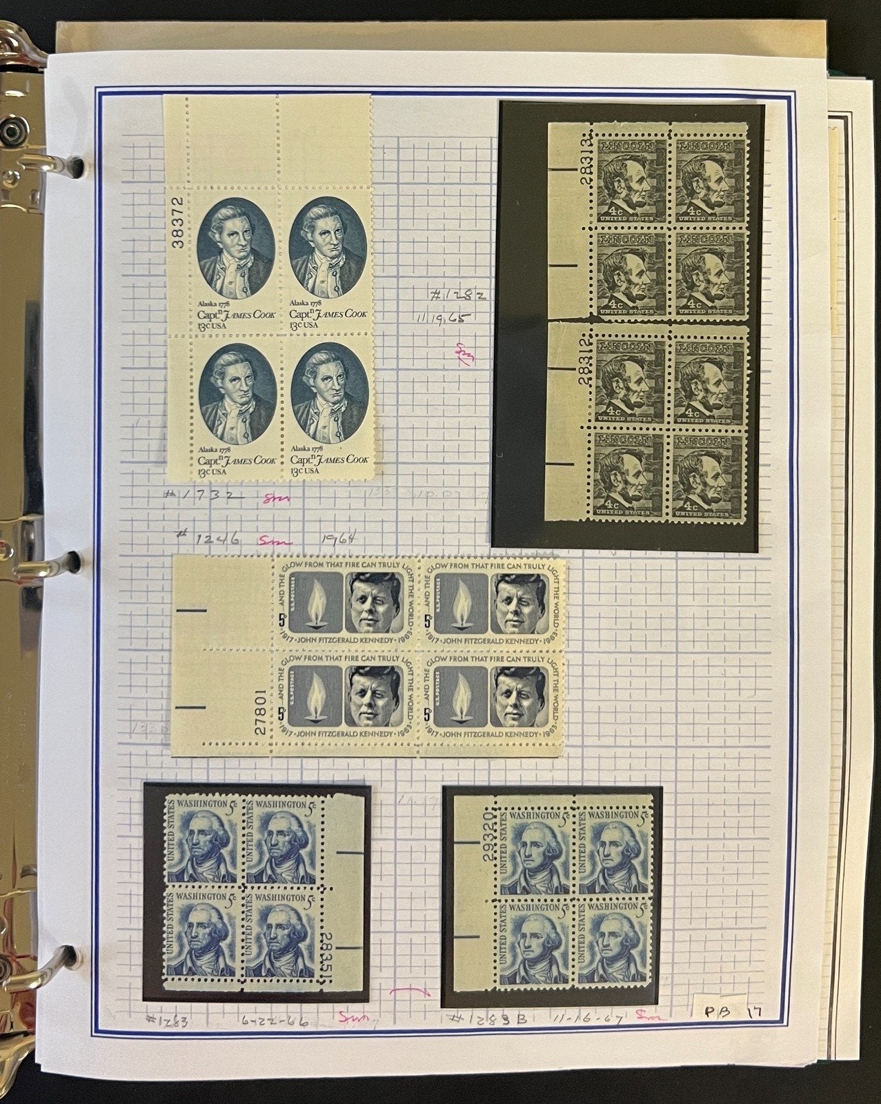 United States Plate Block Stamp Collection Mystic Album Mint & Used ZAYIX