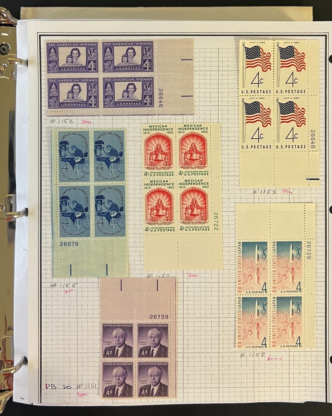 United States Plate Block Stamp Collection Mystic Album Mint & Used ZAYIX