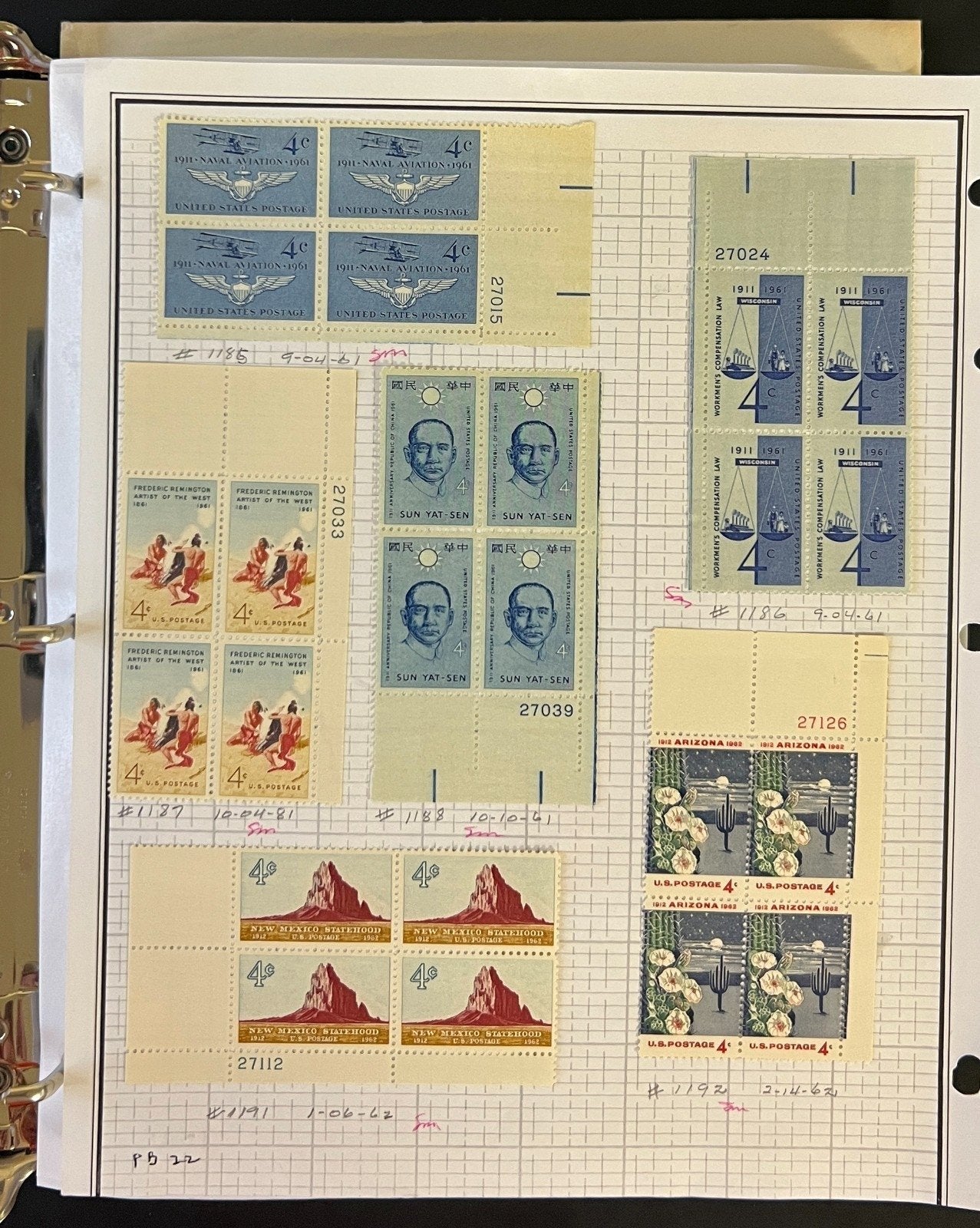 United States Plate Block Stamp Collection Mystic Album Mint & Used ZAYIX
