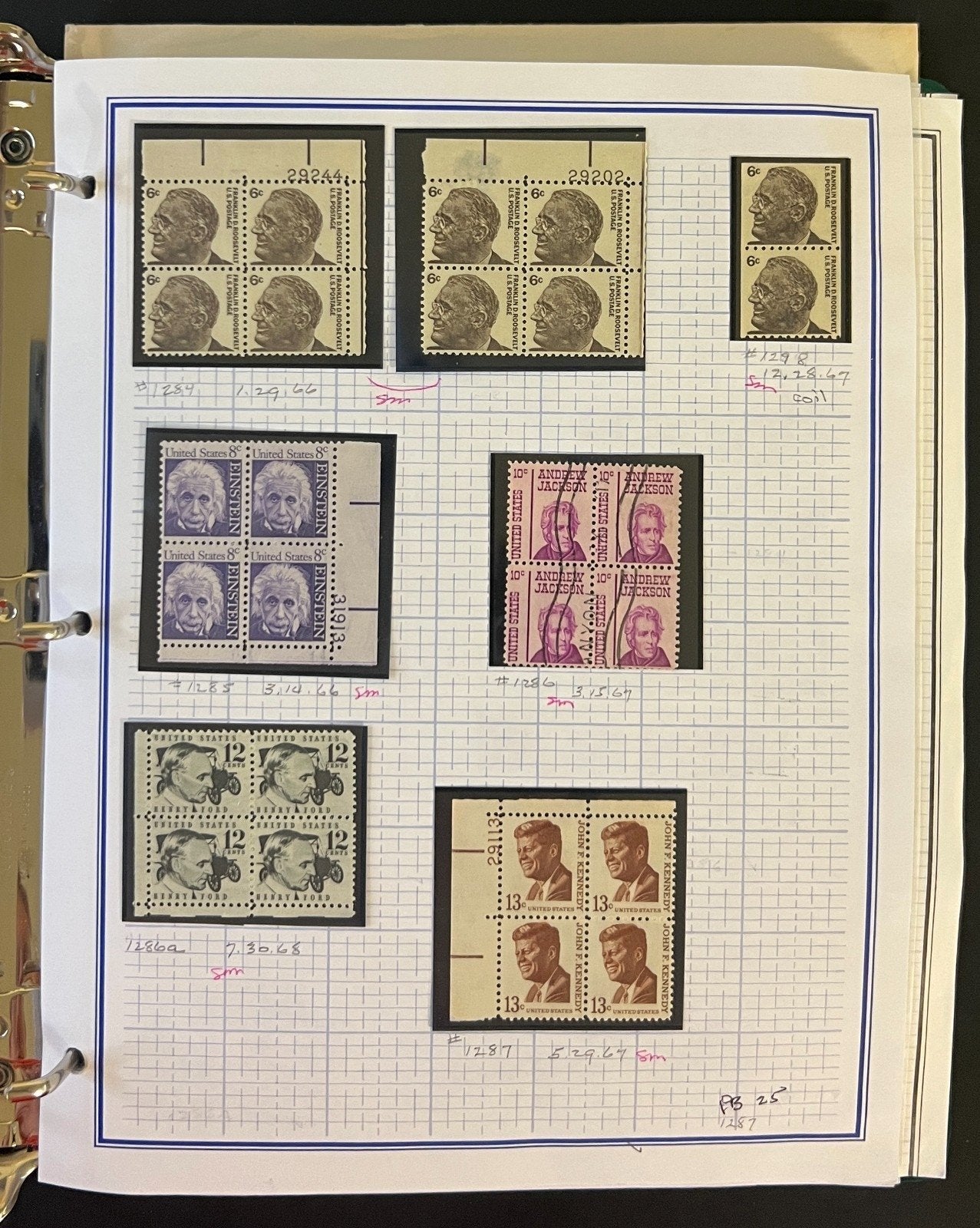 United States Plate Block Stamp Collection Mystic Album Mint & Used ZAYIX