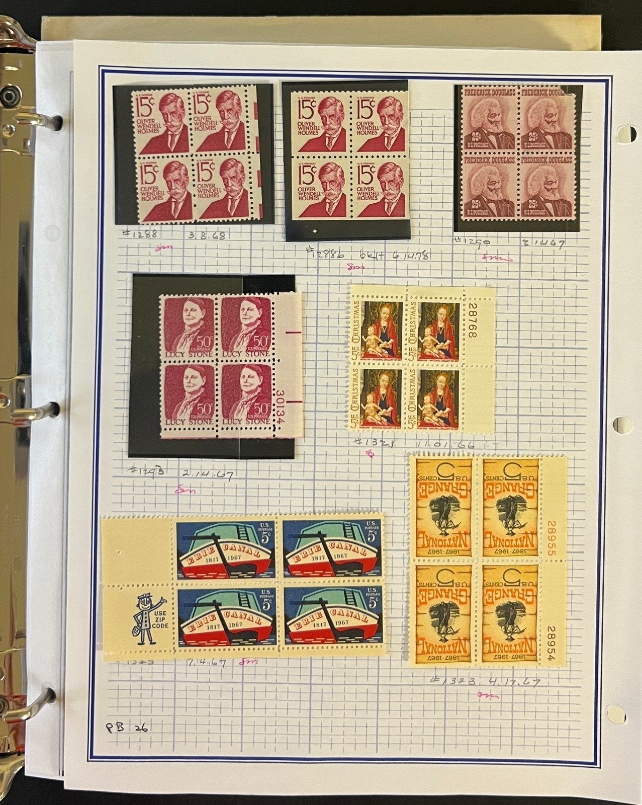 United States Plate Block Stamp Collection Mystic Album Mint & Used ZAYIX