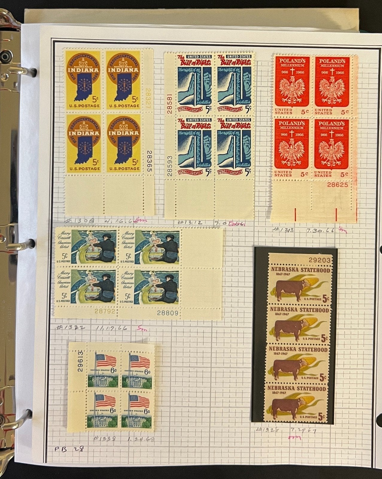 United States Plate Block Stamp Collection Mystic Album Mint & Used ZAYIX