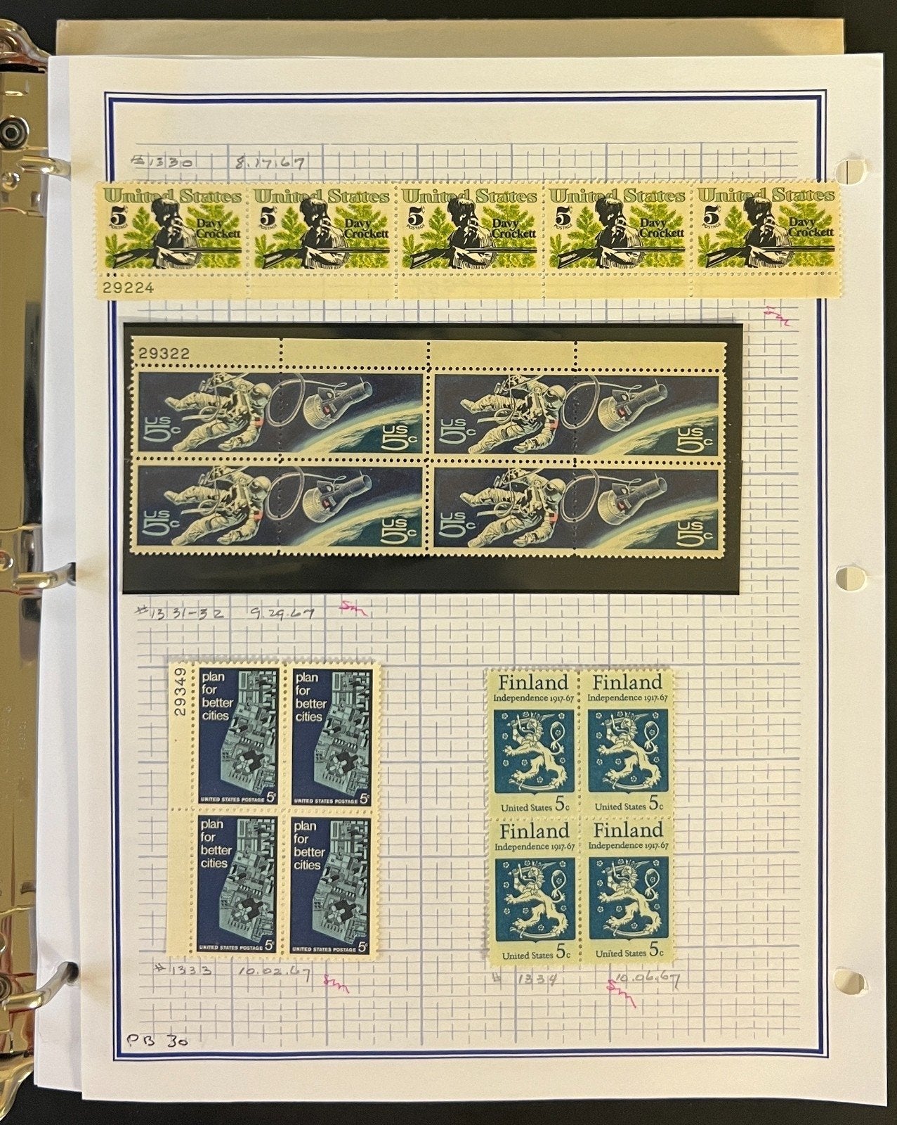 United States Plate Block Stamp Collection Mystic Album Mint & Used ZAYIX