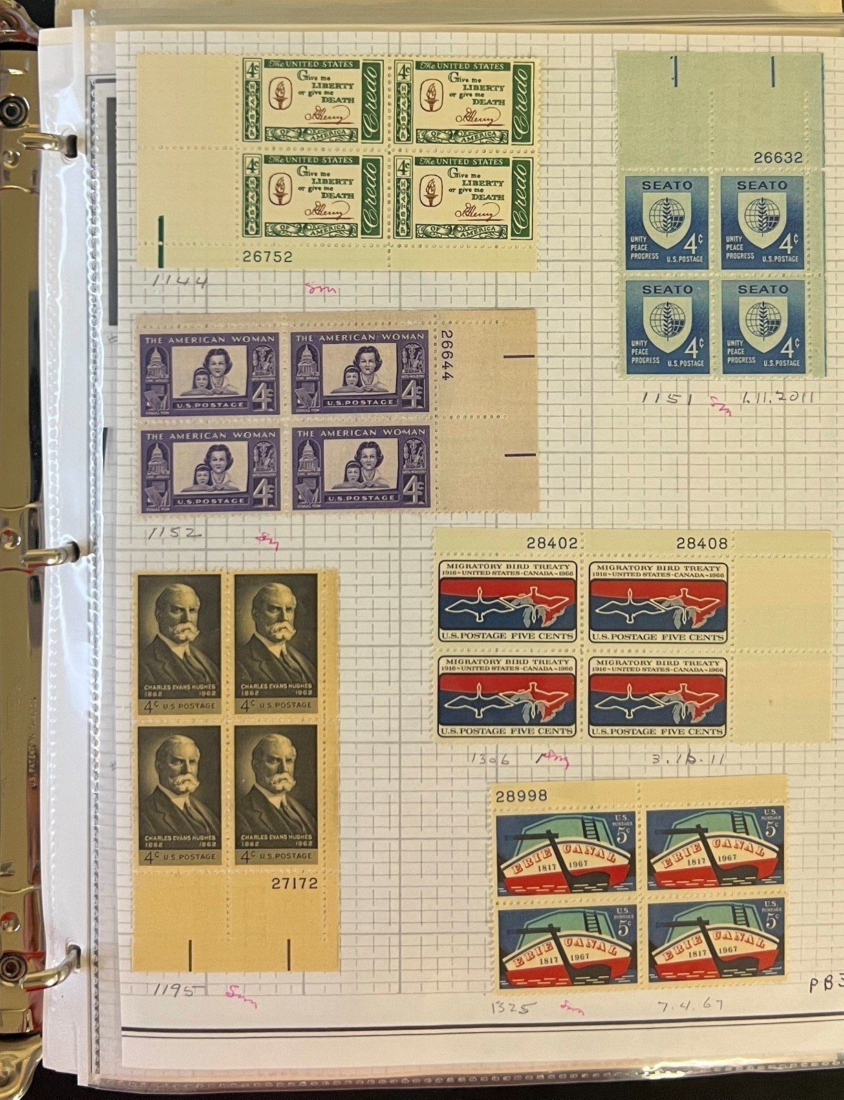 United States Plate Block Stamp Collection Mystic Album Mint & Used ZAYIX