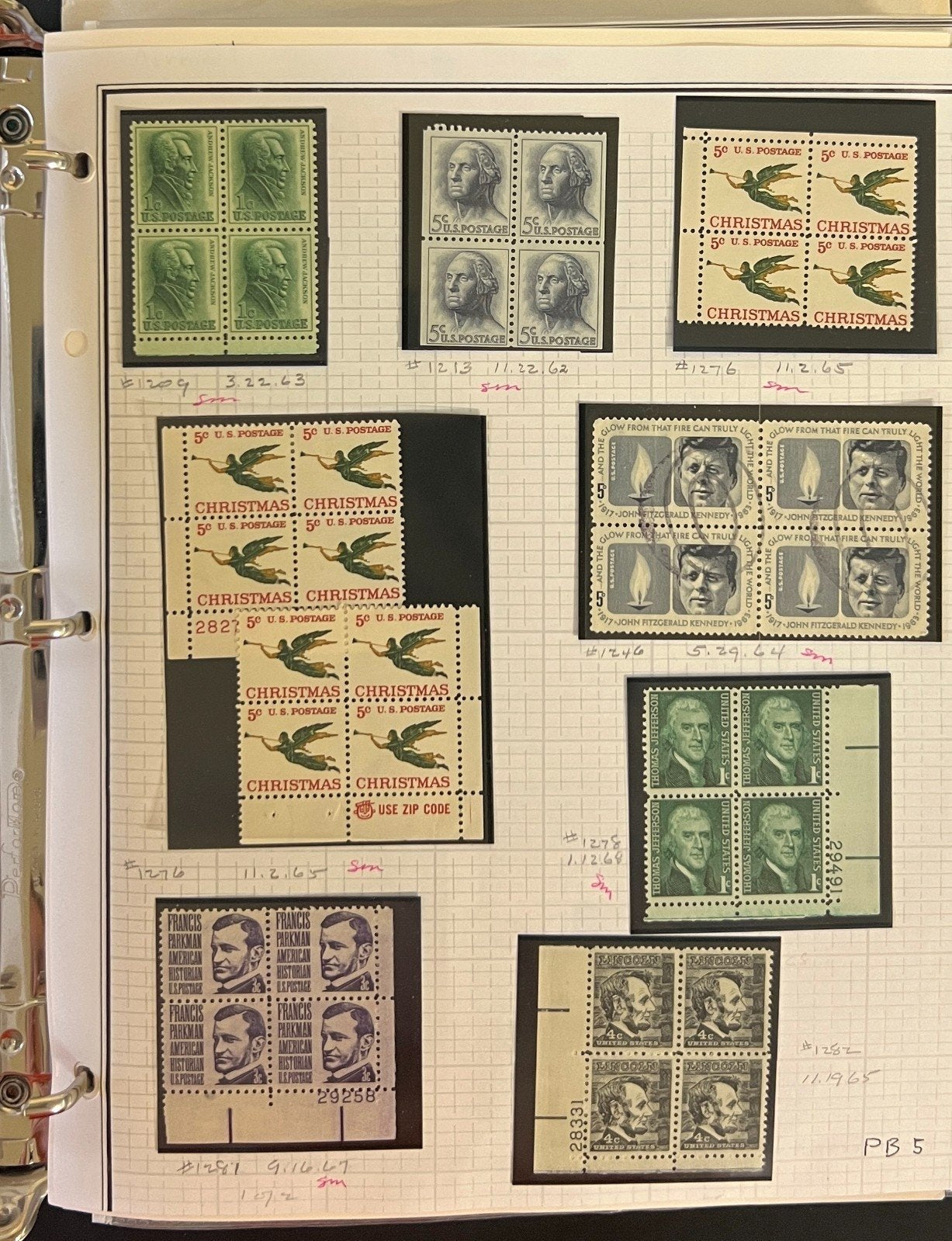 United States Plate Block Stamp Collection Mystic Album Mint & Used ZAYIX