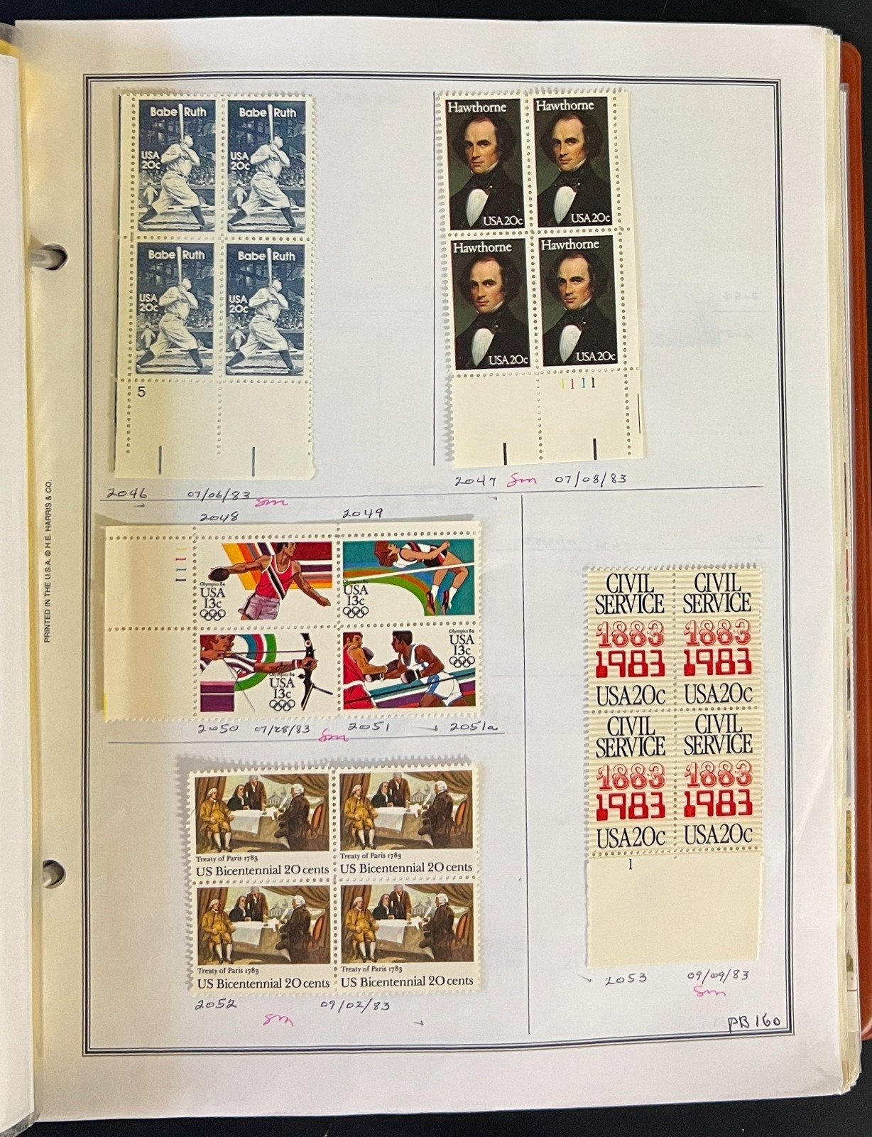 United States Plate Block Stamp Collection Album ZAYIX