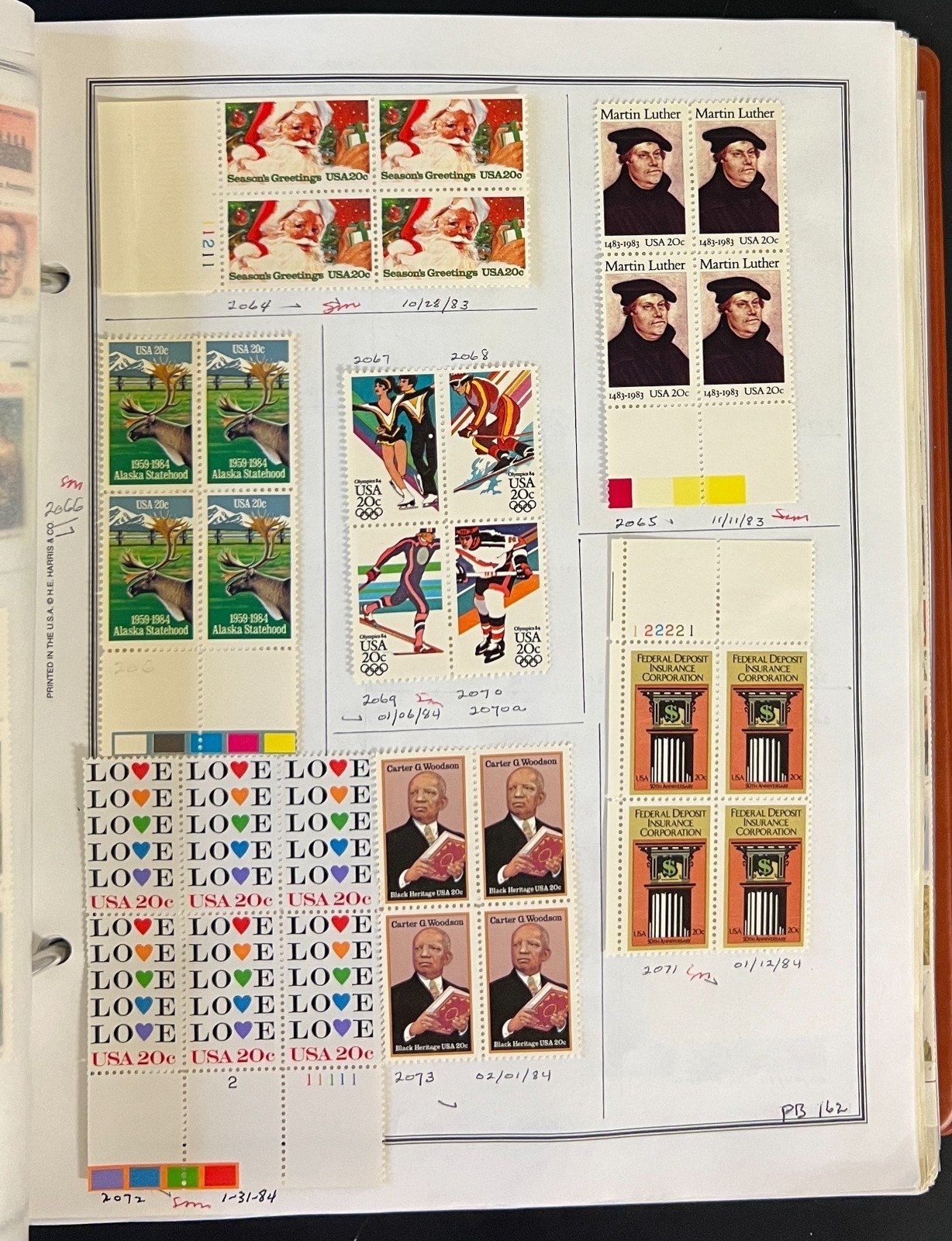 United States Plate Block Stamp Collection Album ZAYIX