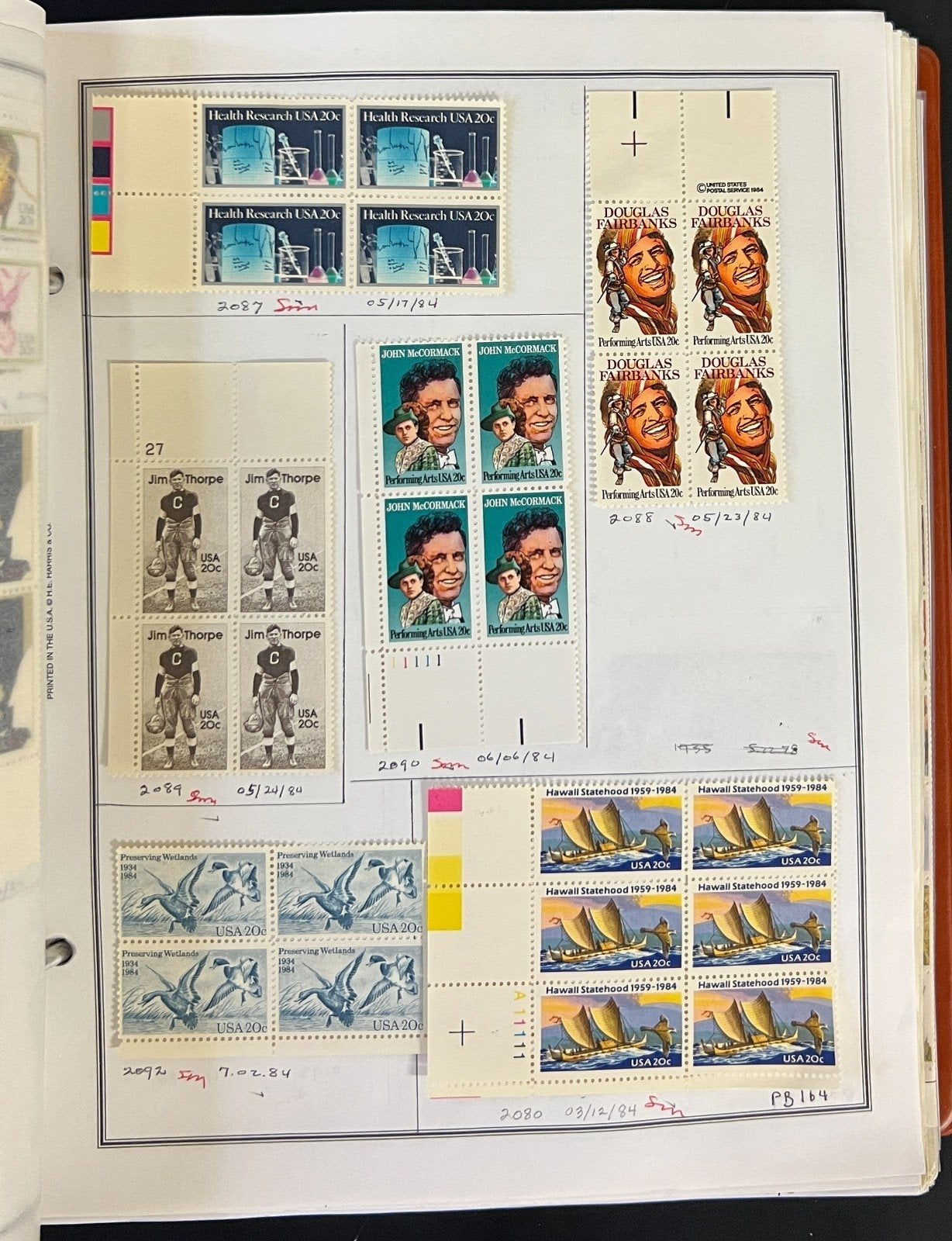 United States Plate Block Stamp Collection Album ZAYIX