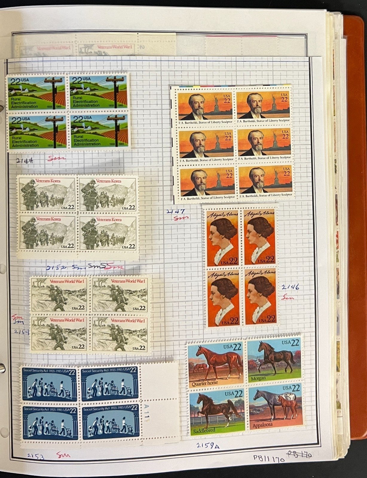 United States Plate Block Stamp Collection Album ZAYIX