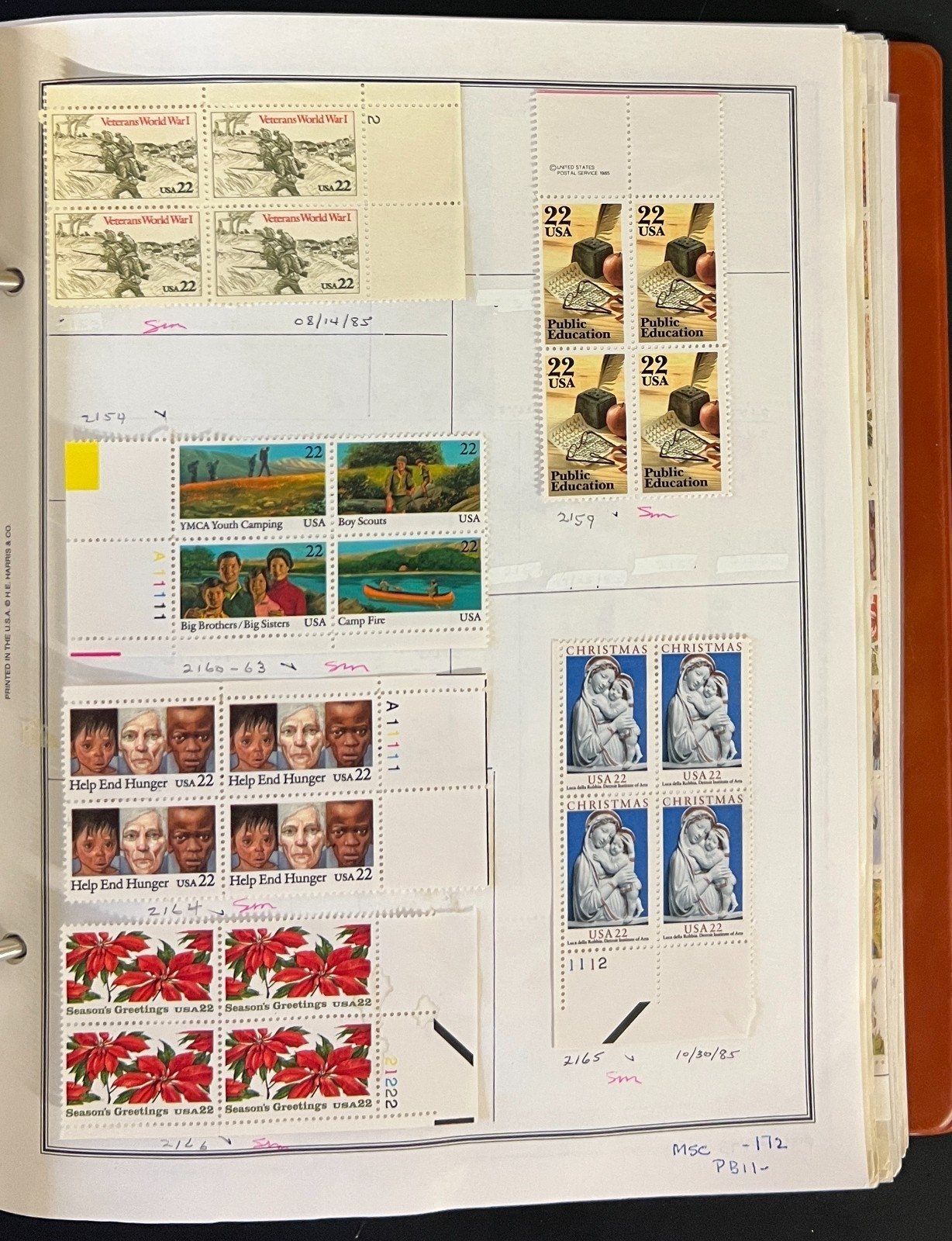 United States Plate Block Stamp Collection Album ZAYIX