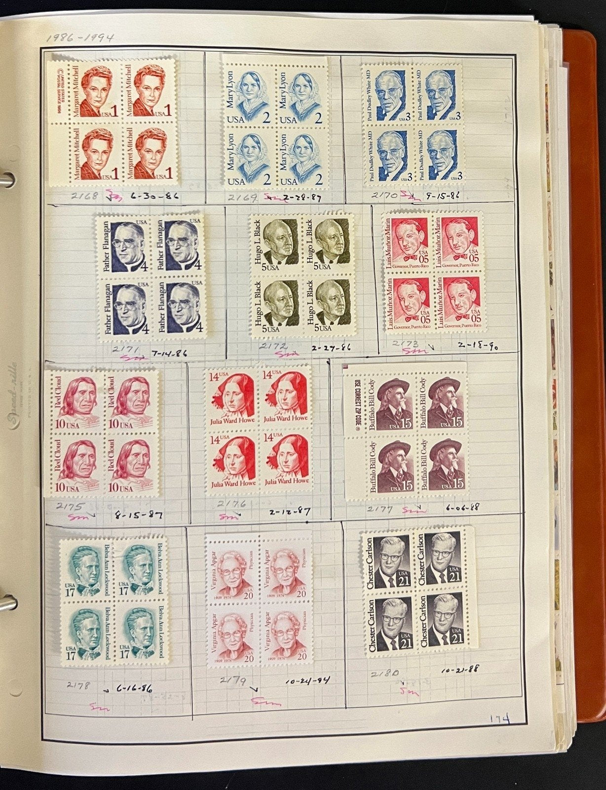 United States Plate Block Stamp Collection Album ZAYIX
