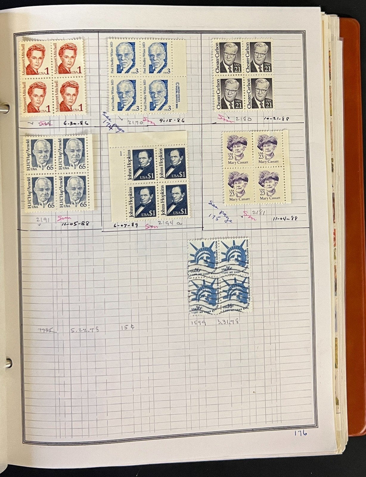 United States Plate Block Stamp Collection Album ZAYIX