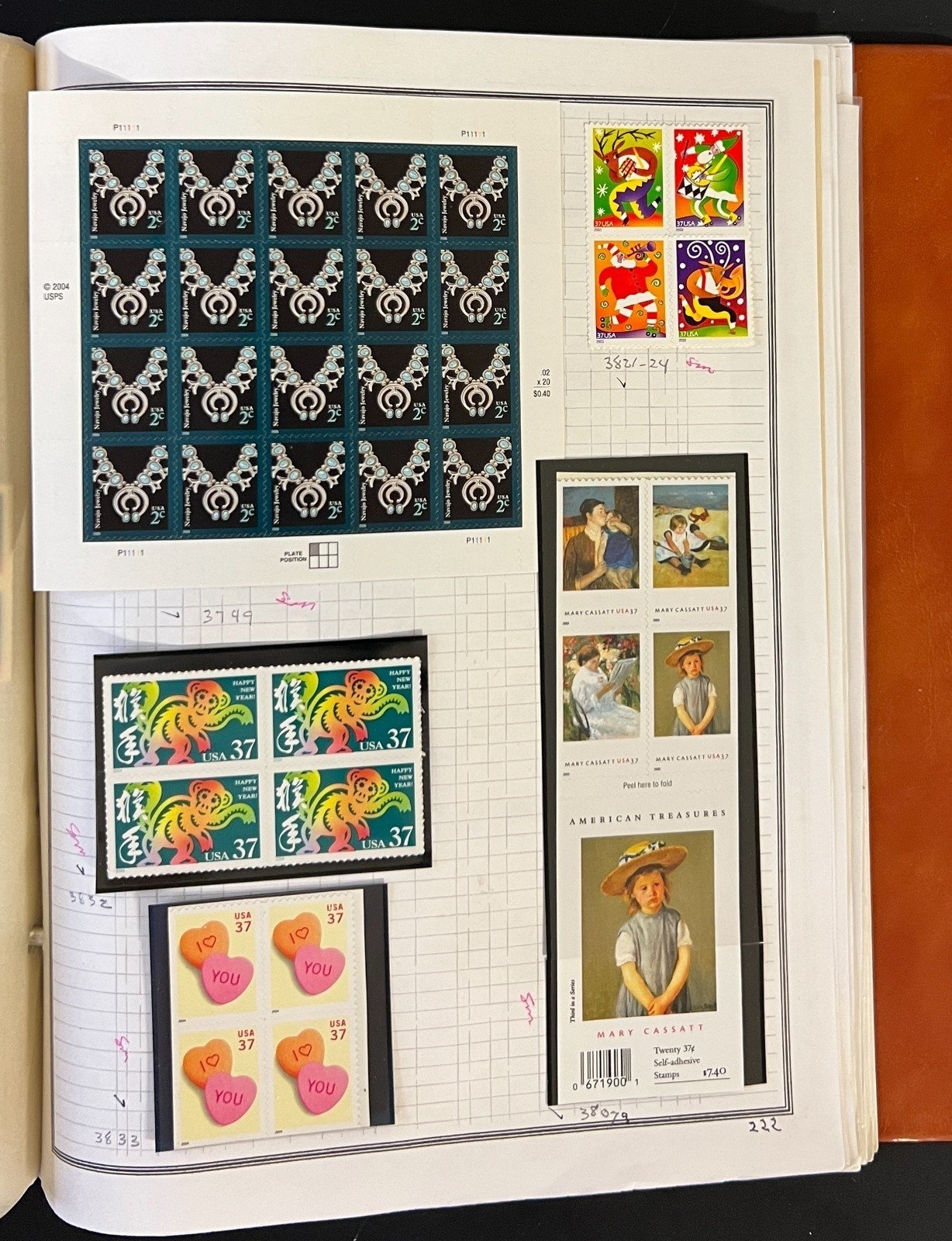 United States Plate Block Stamp Collection Album ZAYIX