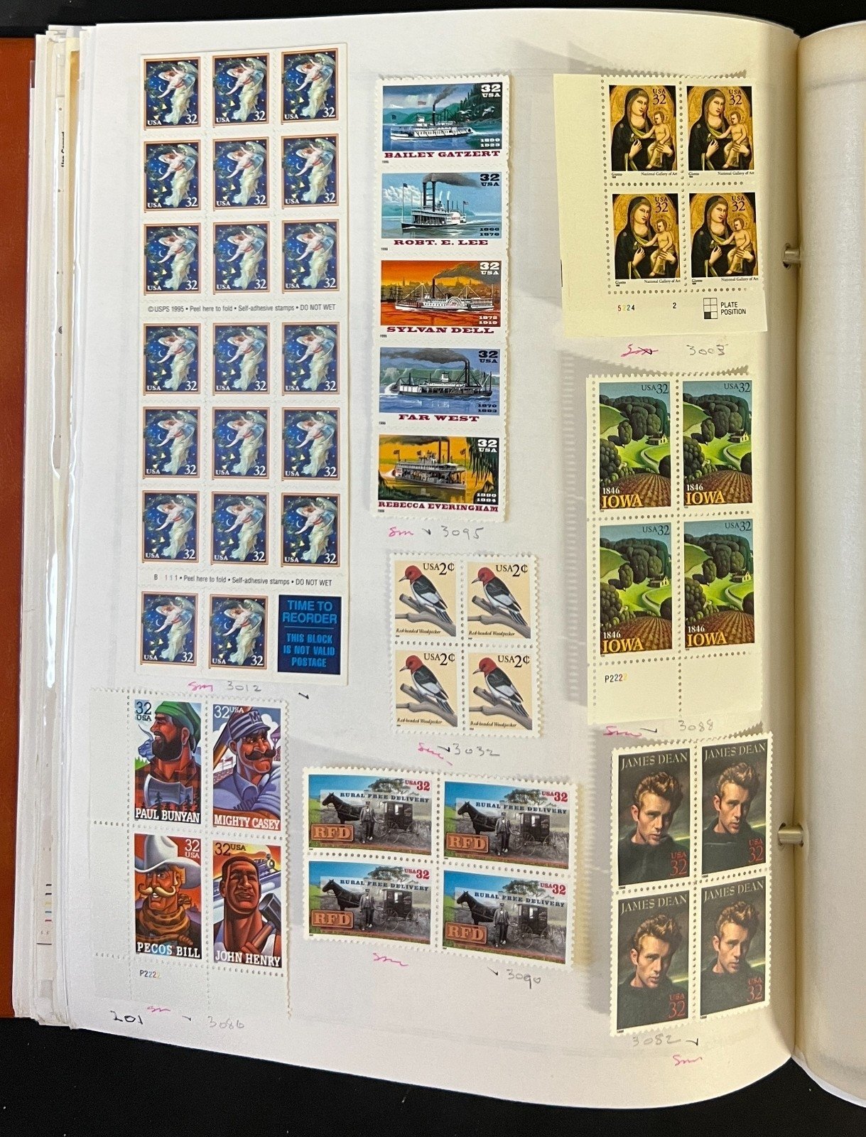 United States Plate Block Stamp Collection Album ZAYIX