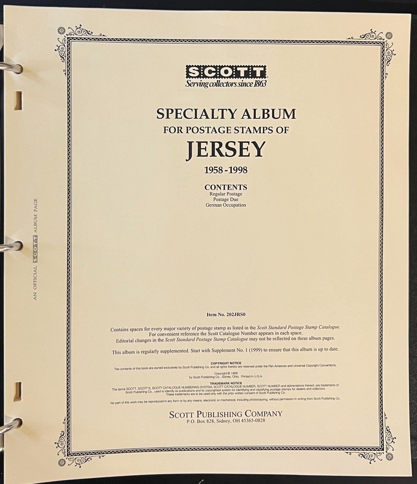 Jersey Stamp Album 2 Scott Specialty Binders & Slipcases 1958-2014 ZAYIX