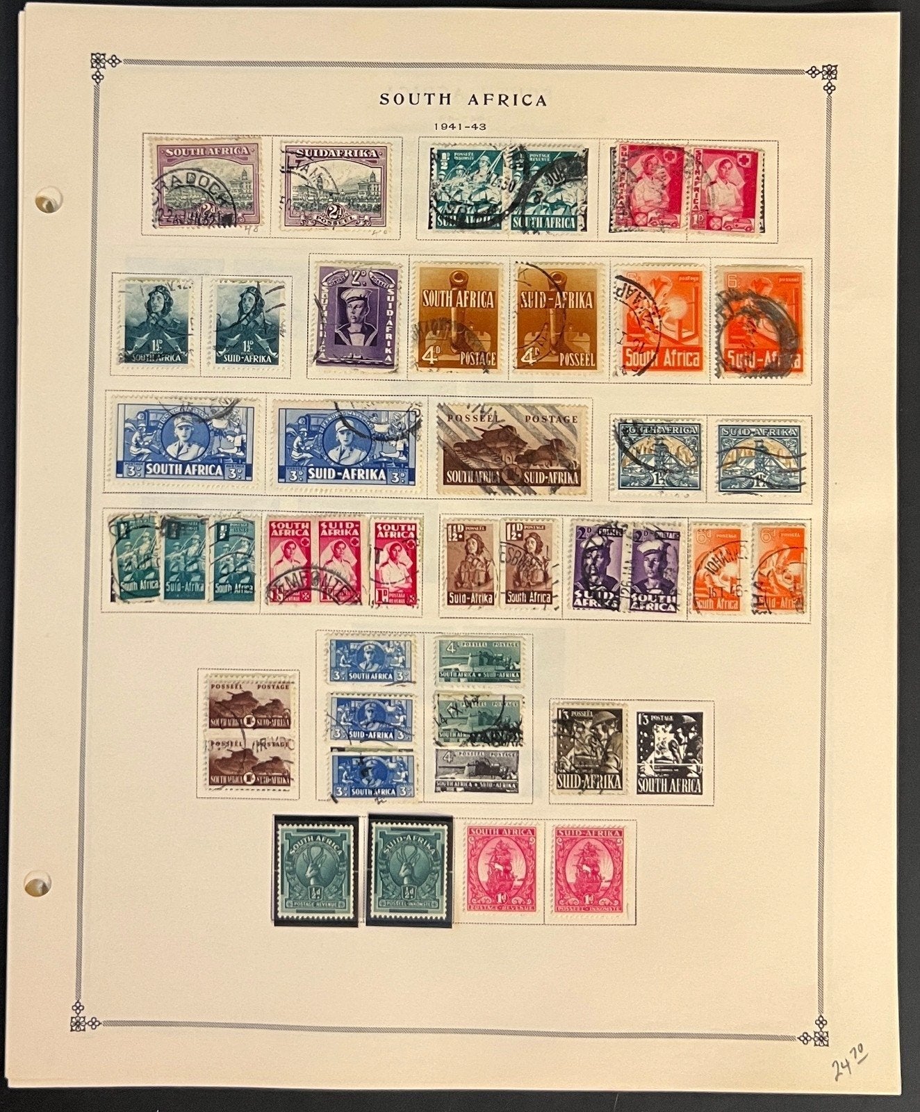 South Africa Stamp Collection Pages Mint & Used 1941-1977 ZAYIX