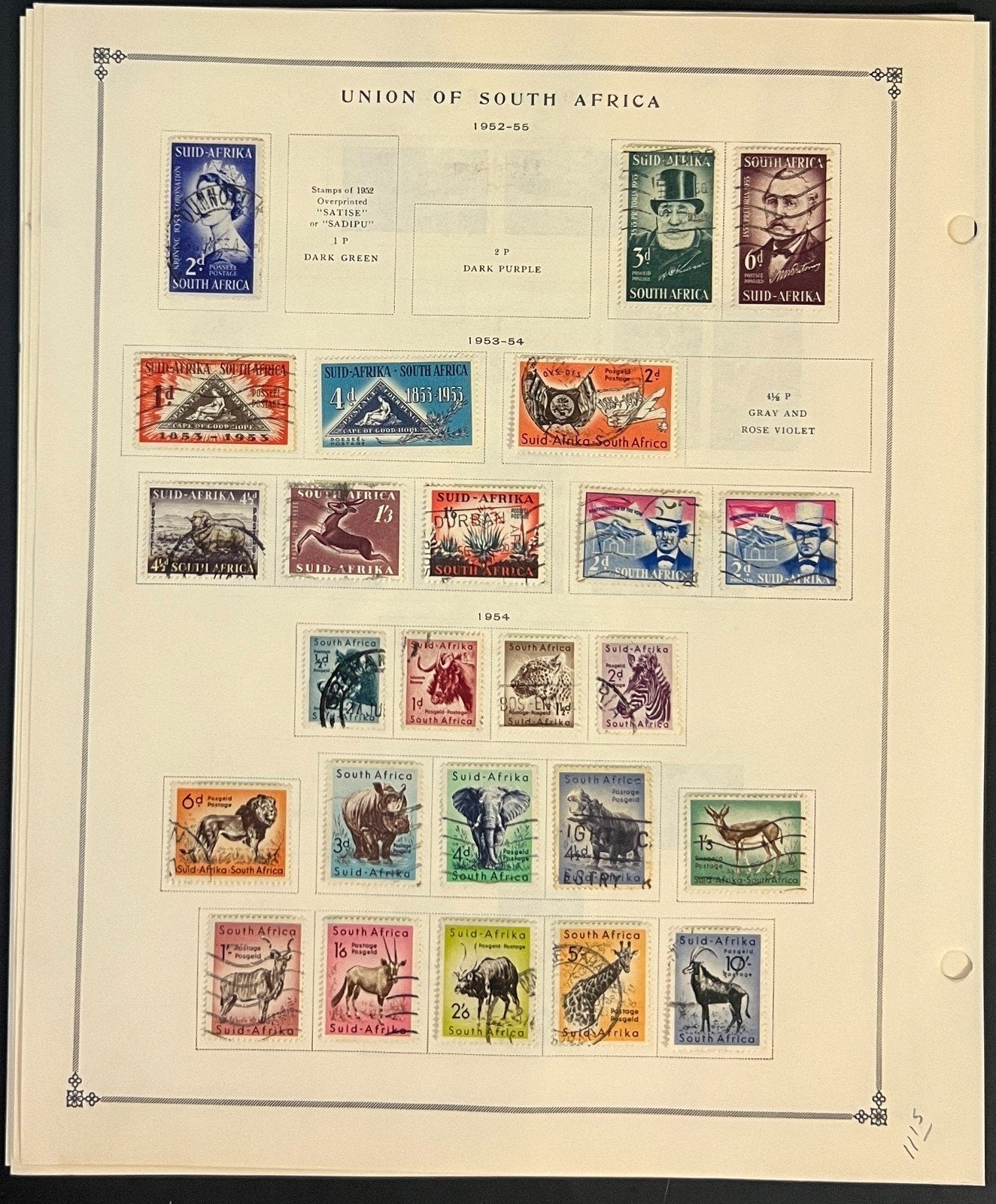 South Africa Stamp Collection Pages Mint & Used 1941-1977 ZAYIX
