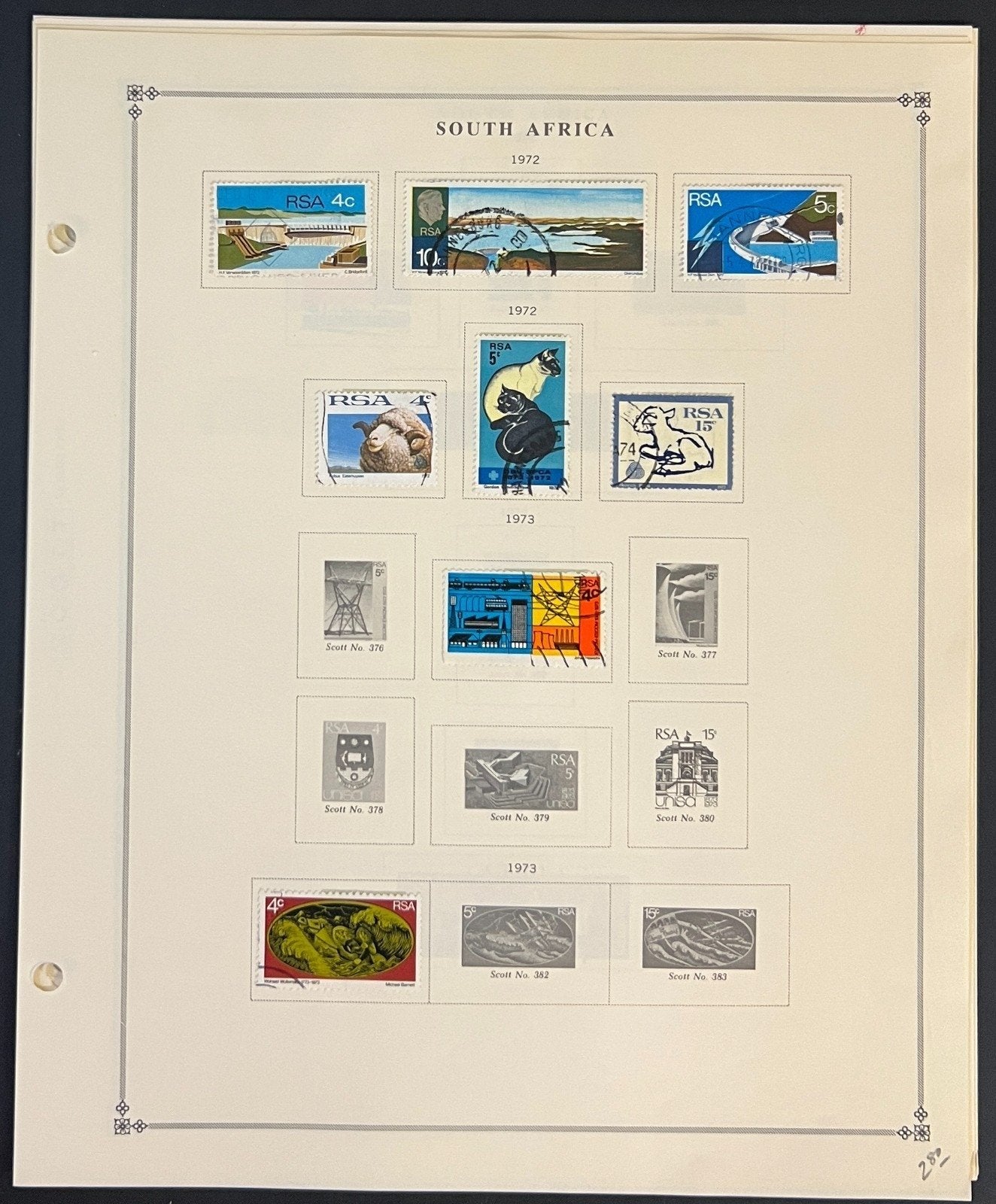 South Africa Stamp Collection Pages Mint & Used 1941-1977 ZAYIX